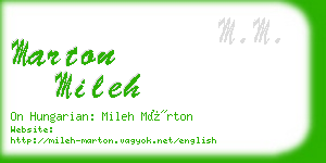 marton mileh business card